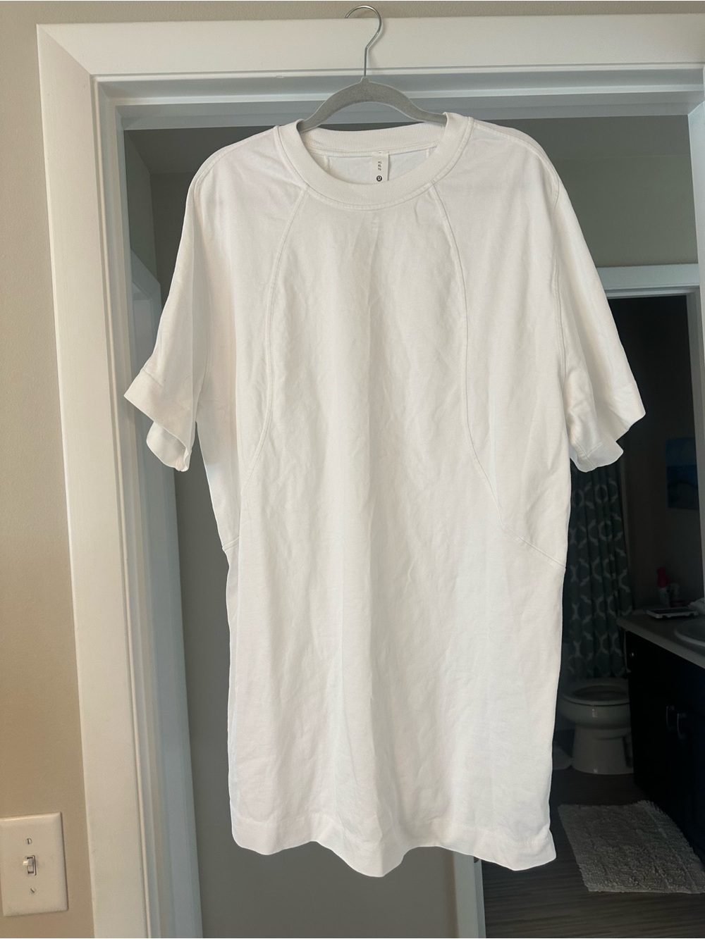Lululemon White Scuba Cotton Jersey T-Shirt Dress - XL